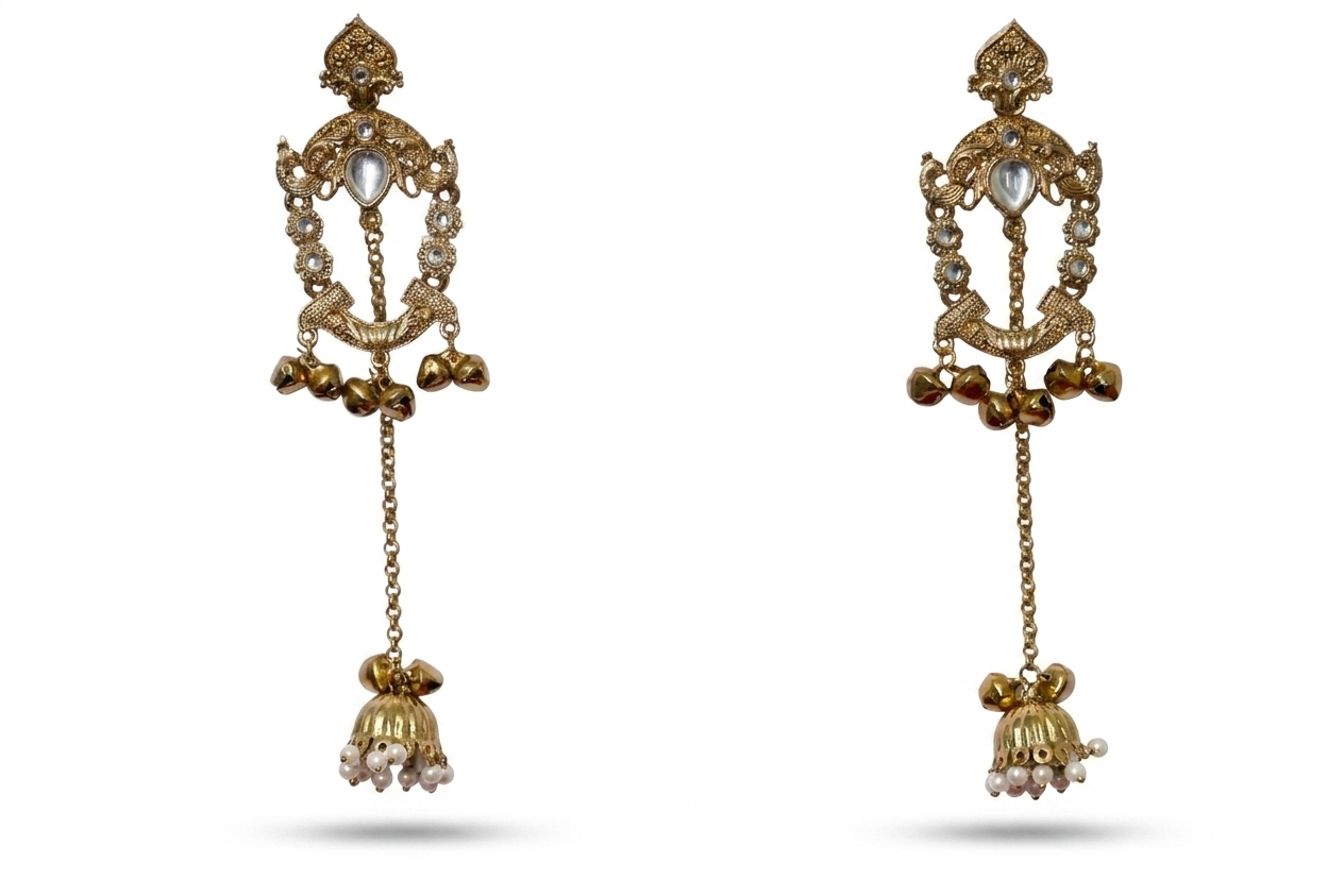 Suvorya pearl drop temple earrings